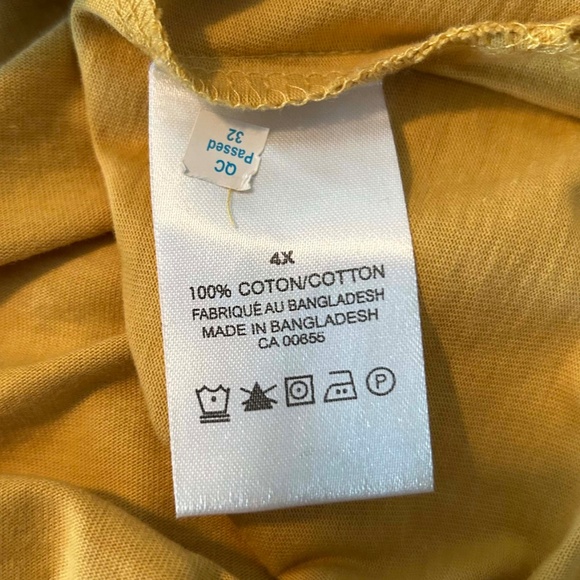 NEW PHOTOS! T-SHIRT, GOLD, SIZE 4X, SHORT SLEEVES, SIDE SPLITS, SCOOP NECK, LONG - Picture 9 of 11